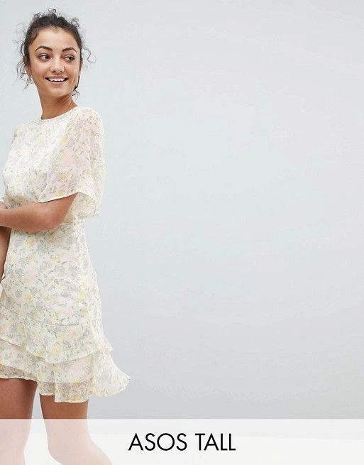 Fashion Union Tall | Fashion Union Tall Tea Dress In Pastel Floral