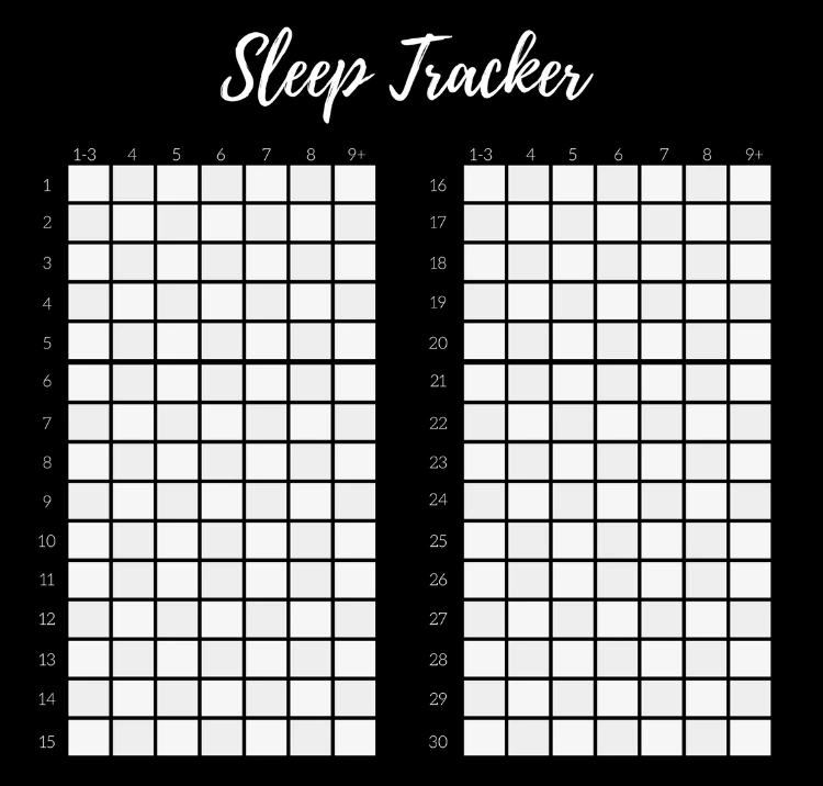 Sleep Tracker Bullet Journal Free Printable