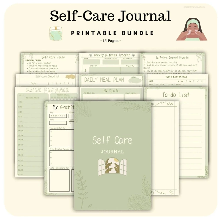 A4 Self Care Journal Daily Planner Wellness Self Care Image 0