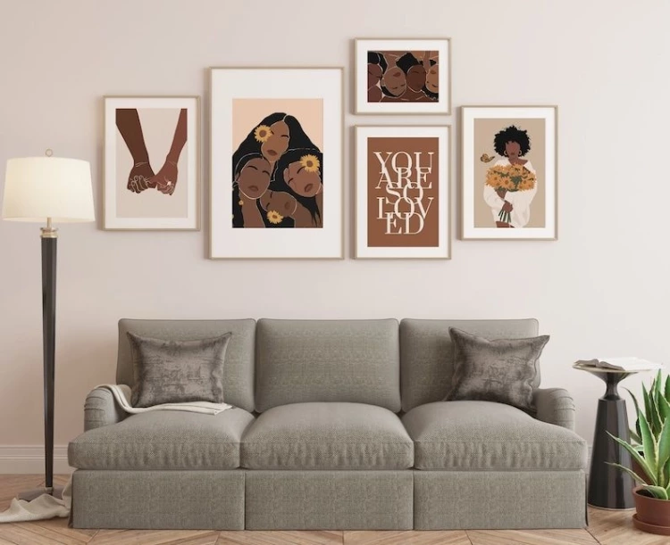 Black Art Black Woman Art Set Of 5 Prints Gallery Wall Art Image 0