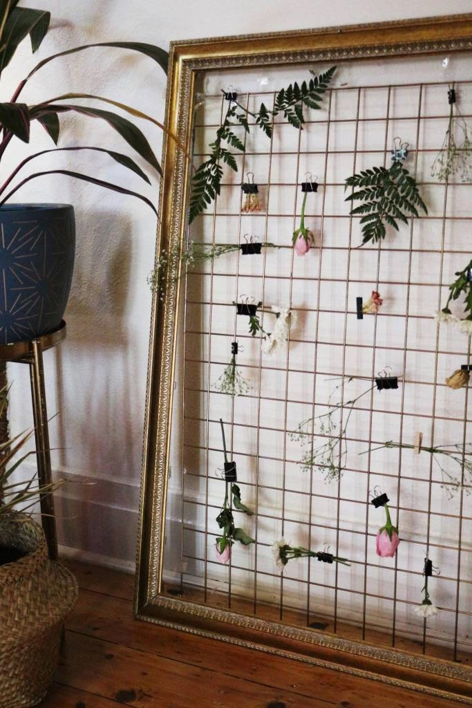 Combine A Trellis And A Photo Frame To Create A Flower & Herb Drying Rack