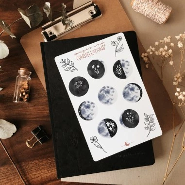 Sticker Sheet Lunar Blossoms Planner Stickers Journal Image 0