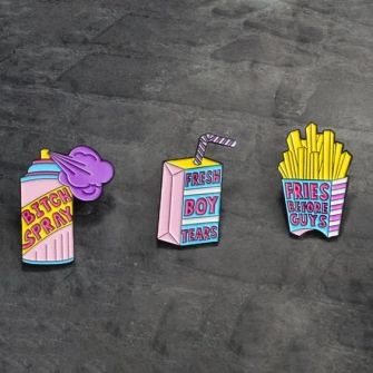 Enamel Pin Spray Drink French Fries Fresh Boy Tears Fries Before Guys Brooch Hat Backpack Accessories Lapel Pin Badges Jewelry-in Brooches From Jewelry & Accessories On Aliexpress.com | Alibaba Group