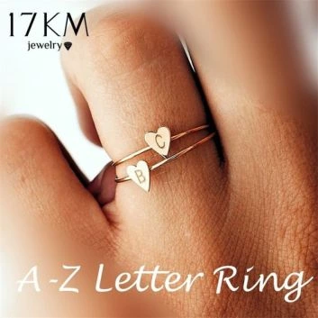 17KM Fashion Gold Silver Color Heart Letters Rings For Women DIY Name Ring Set Female Statement Engagement Party Jewelry 2018-in Rings From Jewelry & Accessories On Aliexpress.com | Alibaba Group