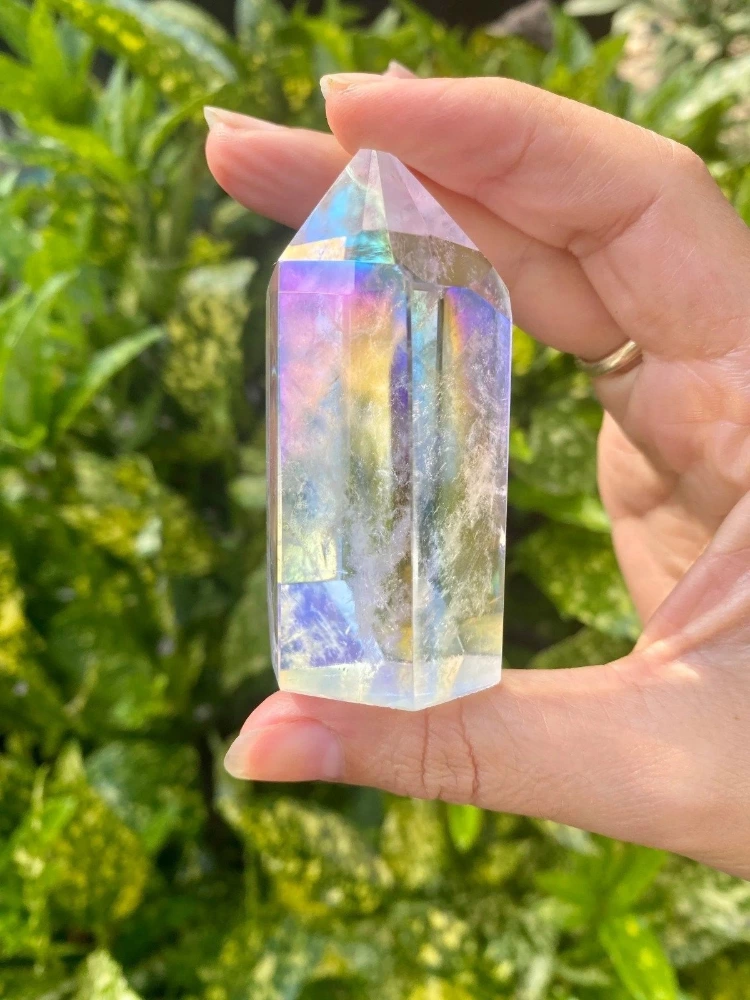 Rainbow Aura Quartz Tower Angel Aura Quartz Heart Chakra Aura Image 0