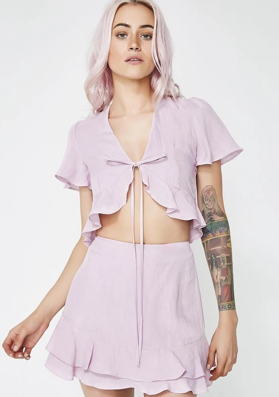 Ruffle Crop Skirt Set | Dolls Kill