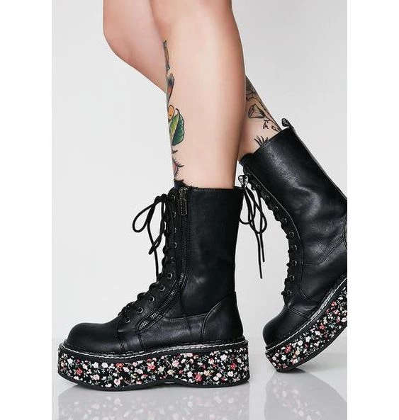 Demonia I'ma Cool Gal Combat Boots