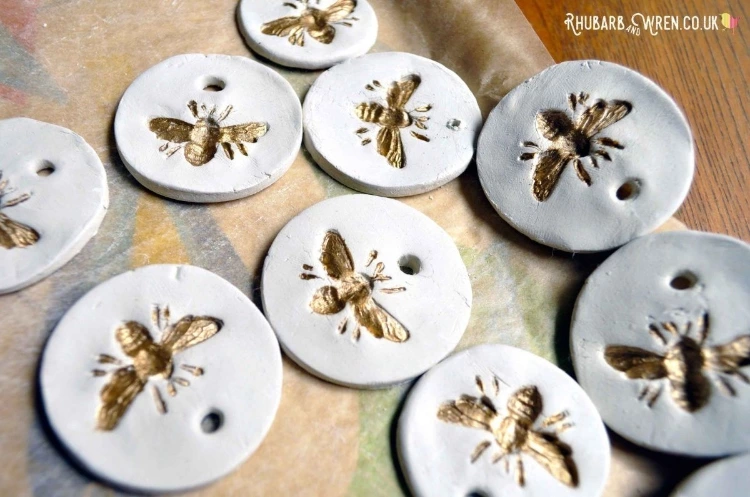 DIY Air Dry Clay Pendants Painted Gold For A Treasure Hunt
