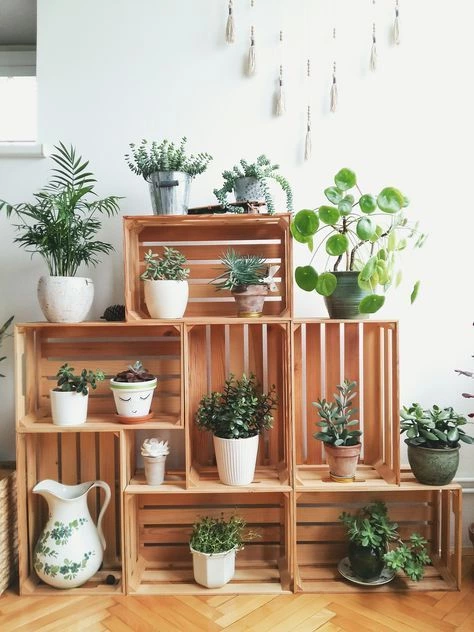 10 – Easy DIY Crate Plant Stand