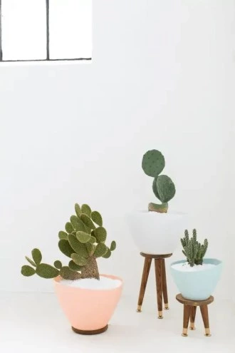 DIY Mid Century Planters By Top Houston Lifestyle Blogger Ashley Rose Of Sugar & Cloth - #midcentury #planter #plantlady #cactus #simple #easy #budgetfriendly #diy #diydecor #plantmom #pastel #ikea #modern #moderndiy