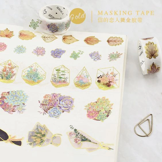 Cheap Washi Tape, Buy Quality Masking Tape Directly From China Decorative Stickers Tape Suppliers: 10 Styles Gold Foil Gild Washi Tape Hot Stamping Flower Bonsai House DIY Bullet Jornal Stickers Decorative Sticker Masking Tapes