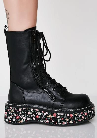 Demonia I'ma Cool Gal Combat Boots