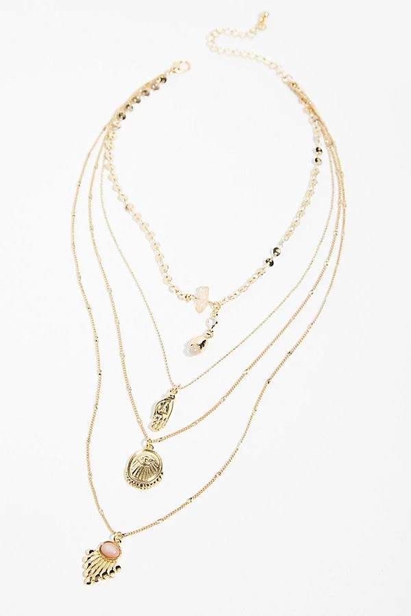 Slide View 1: Delicate Tiered Stone Necklace