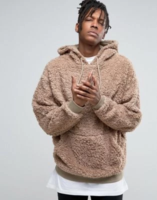 ASOS Oversized Hoodie In Borg