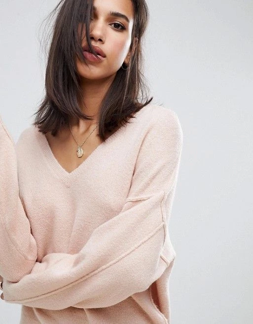 ASOS DESIGN | ASOS DESIGN Fluffy Jumper With V Neck