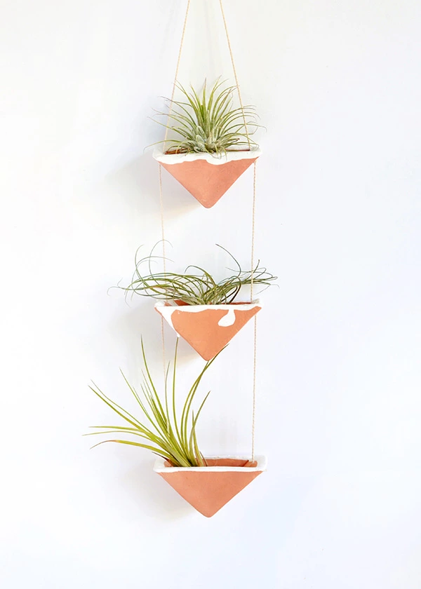 DIY Clay Hanging Air Plant Holders