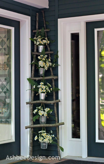 8 – Rustic Ladder Plant Stand