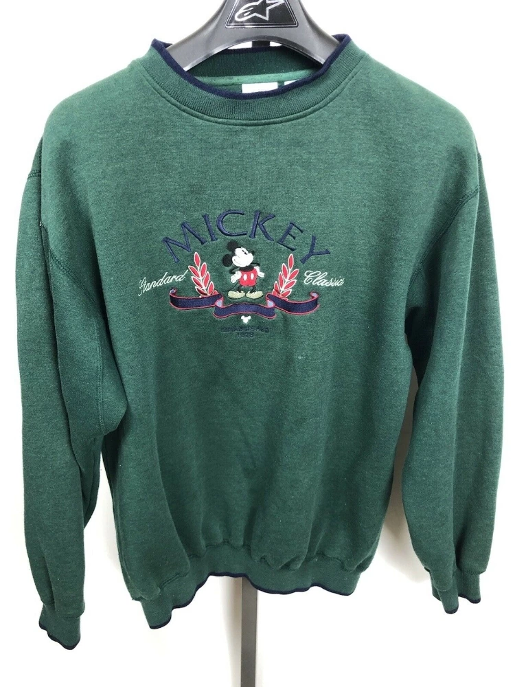 Image 1 - A1 Vintage Classic Original Mickey Mouse Sweatshirt USA Made Disney XL Green