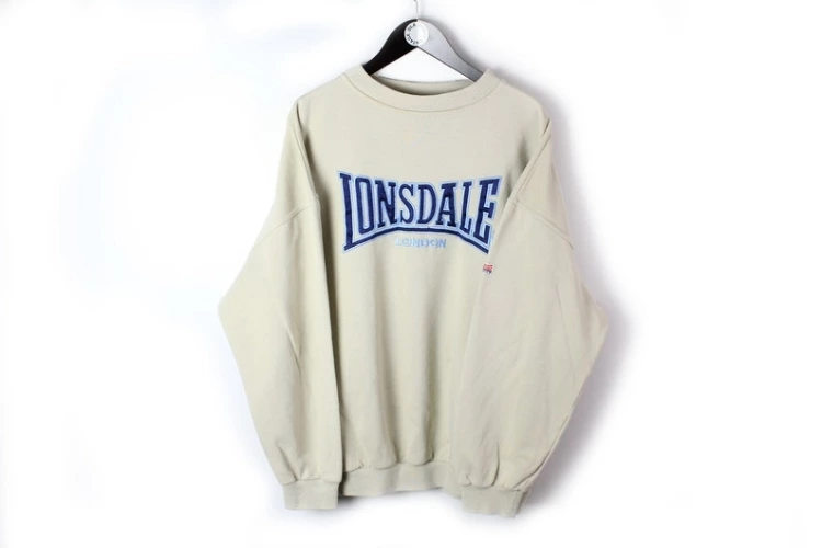 Vintage LONSDALE London Sweatshirt Big Logo Authentic Team Image 0