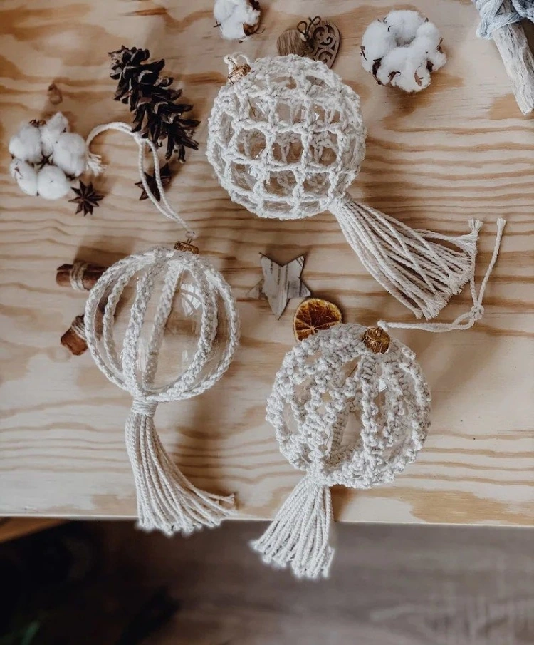 Christmas Ornament Set Macrame Christmas Christmas Set