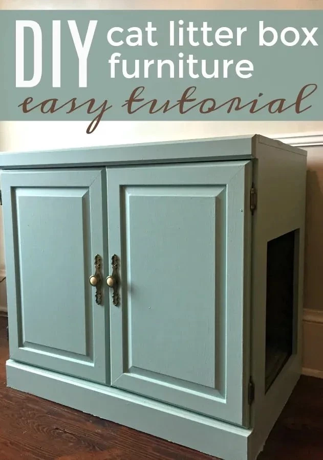 Upcycled Old Cabinet To Hidden Litter Box!