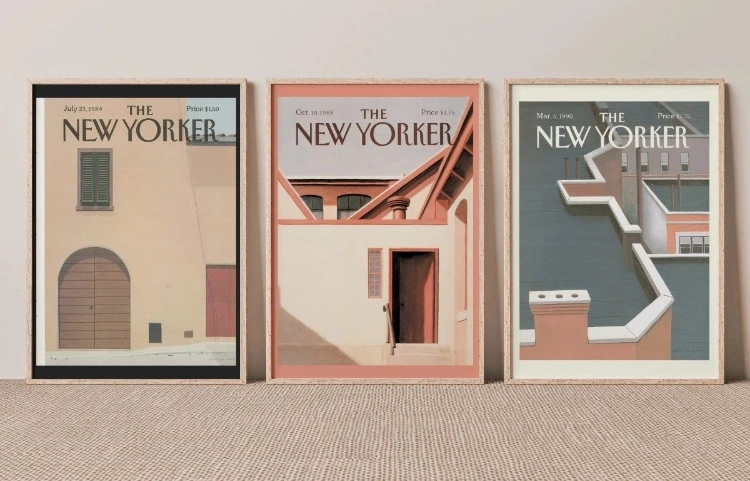 New Yorker Magazine Vintage Prints Set Of 3 A3 A4 Poster Image 0