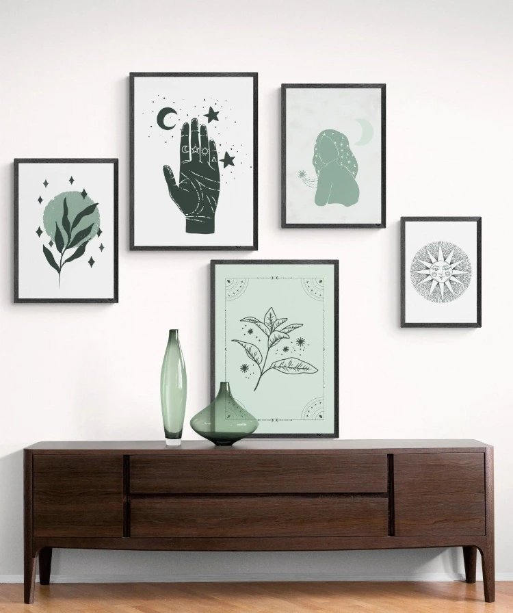 Mystical Gallery Wall Set Of 5 Prints Printable Witchy Wall Image 0