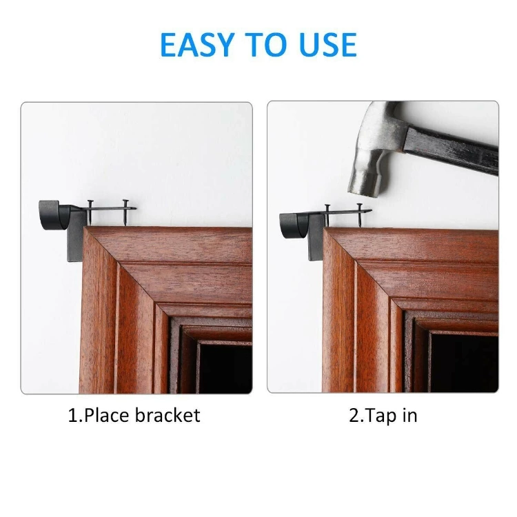 Door or Window Frame Screw Curtain Rod Brackets