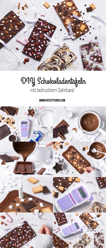 DIY Schokoladentafeln Schokolade Selber Machen Last Minute Geschenk Textilband Bedrucken
