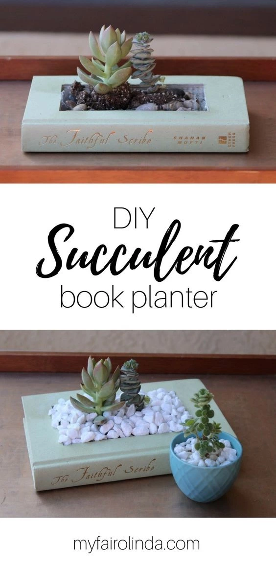 DIY Succulent Book Planter | Gardening Gifts | #gardeninggifts | Garden Gift Ideas | #gardengiftideas | Best Gifts For Gardeners | #bestgiftsforgardeners