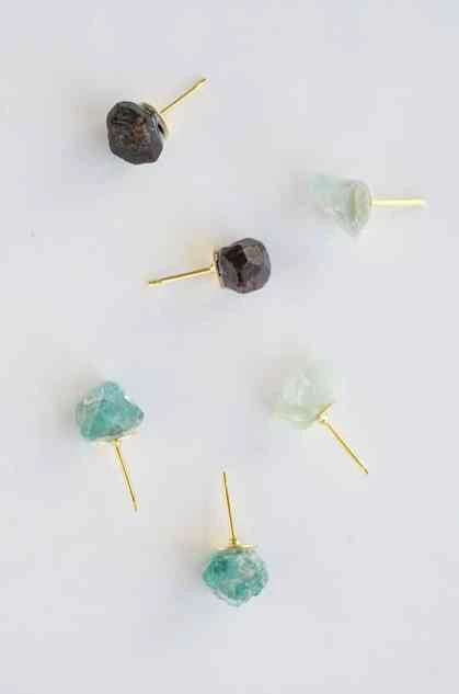 Learn How To Make These Gorgeous DIY Raw Stone Earrings In Under Five Minutes!