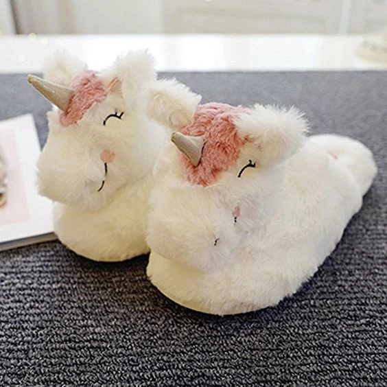 FUYAO Plush Unicorn Slippers For Women Young Girls, Winter Warm Slippers, Valentines Gift For Her: Amazon.co.uk: Shoes & Bags