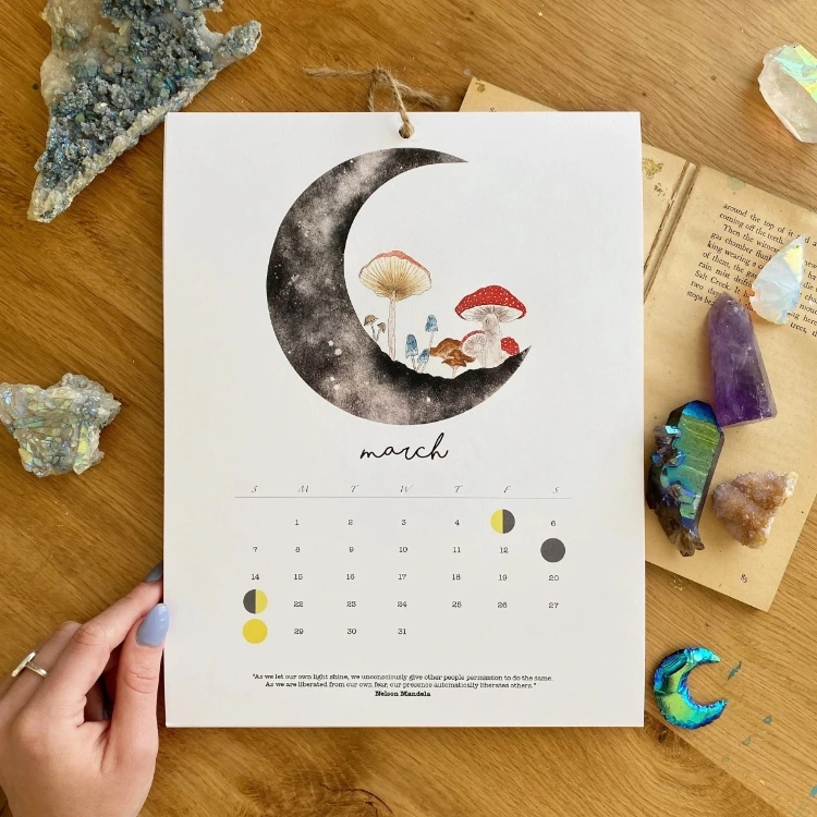 2021 Moon Calendar Watercolor Moon Phases Moon Calendar Image 2