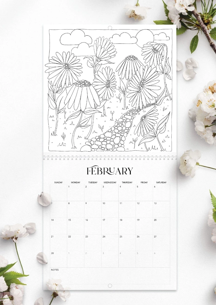 Enchanted Gardens 2021 Colouring Calendar Image 1