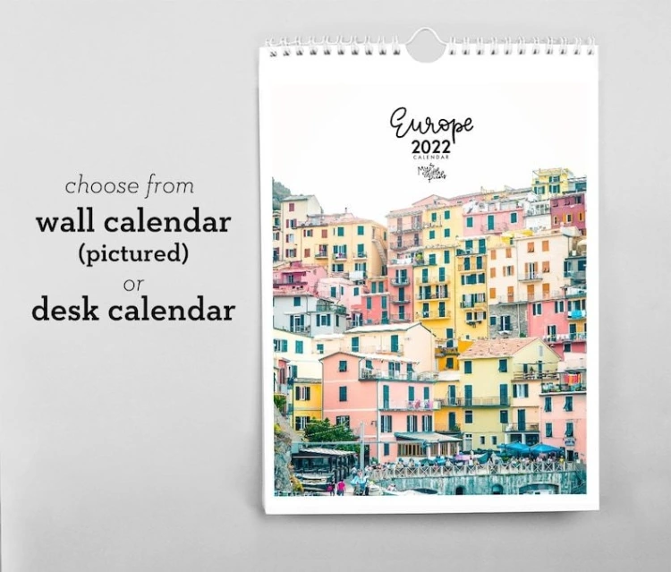 2022  Wall Calendar Travel Photography Calendar 2022  Calendar Wall Calendar A4