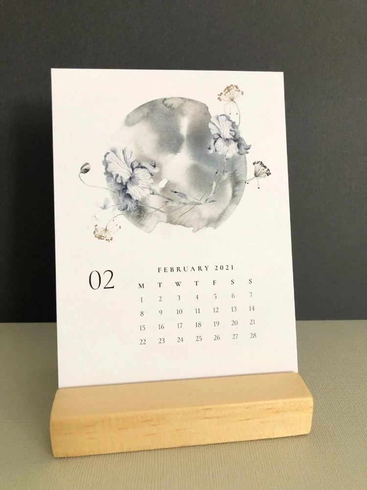 Desk Calendar 2021 Lunar Desk Calendar Moon Art Calendar Image 0
