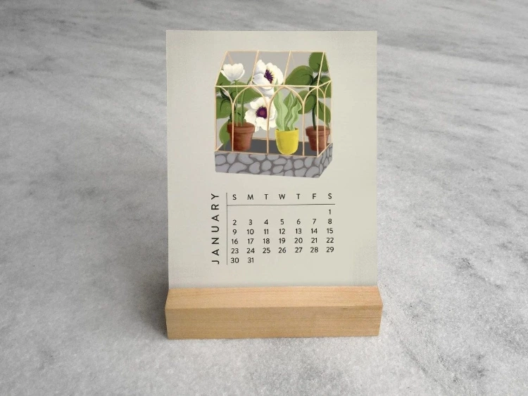 Greenhouse Desk Calendar 2022  2022 Desk Calendar Terrarium Image 0