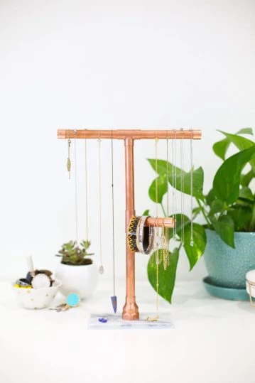 DIY Copper And Marble Jewelry Stand