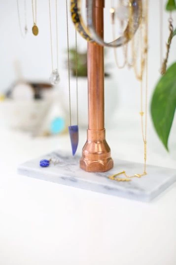 DIY Copper And Marble Jewelry Stand