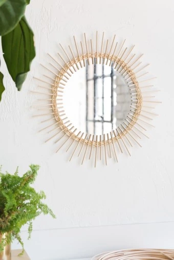 DIY Rattan Sunburst Mirror