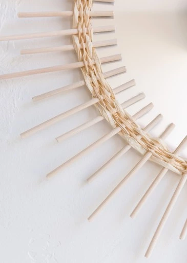 DIY Rattan Sunburst Mirror